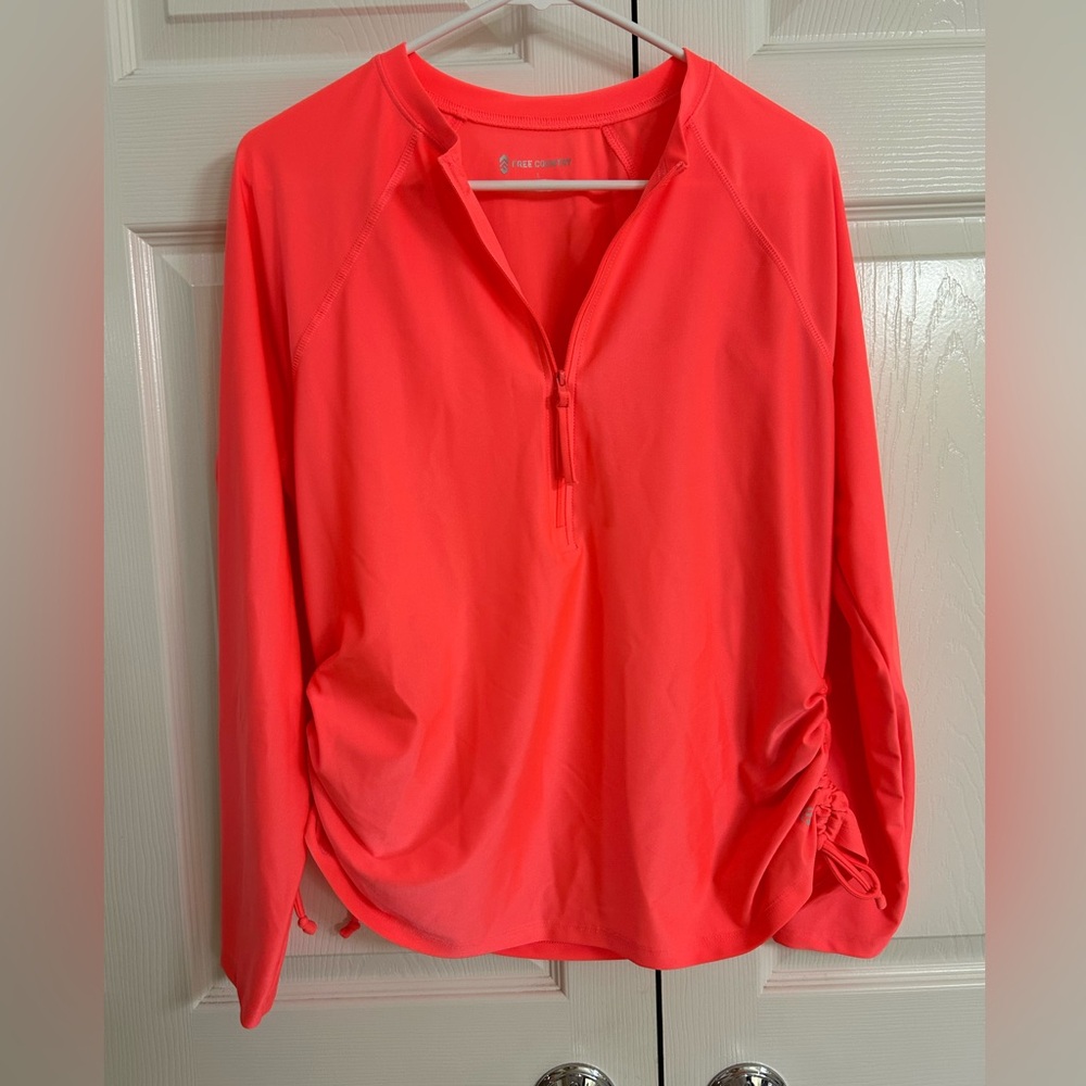Free Country Bright Coral Long Sleeve Top